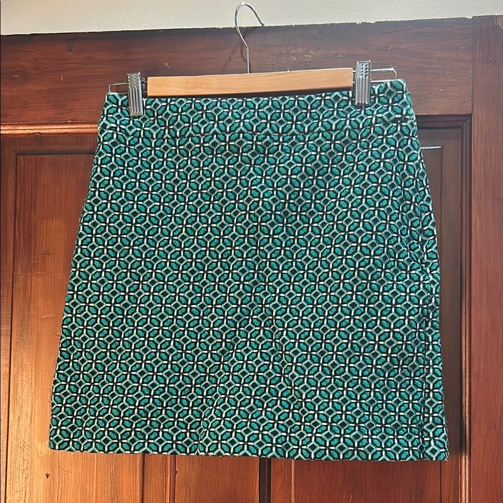 LOFT Green A-Line Mini Skirt